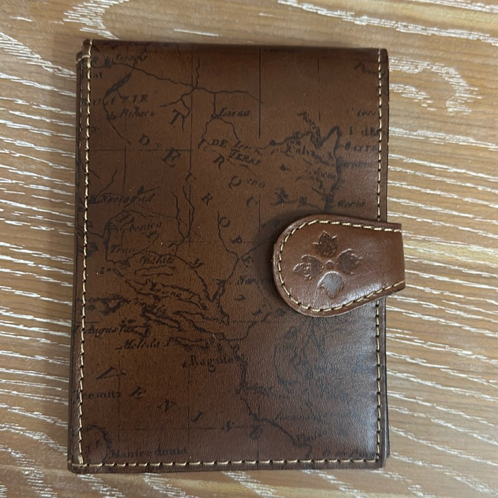 Patricia Nash Italian Leather Passport Case Wallet Signature Map